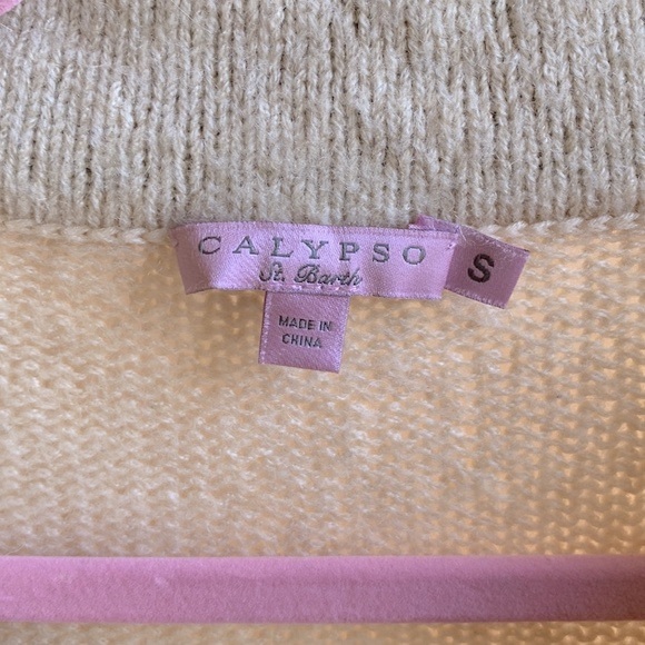 Calypso St. Barth Tami Wool Ivory Camel Hair Sweater Size Small - Picture 2 of 6